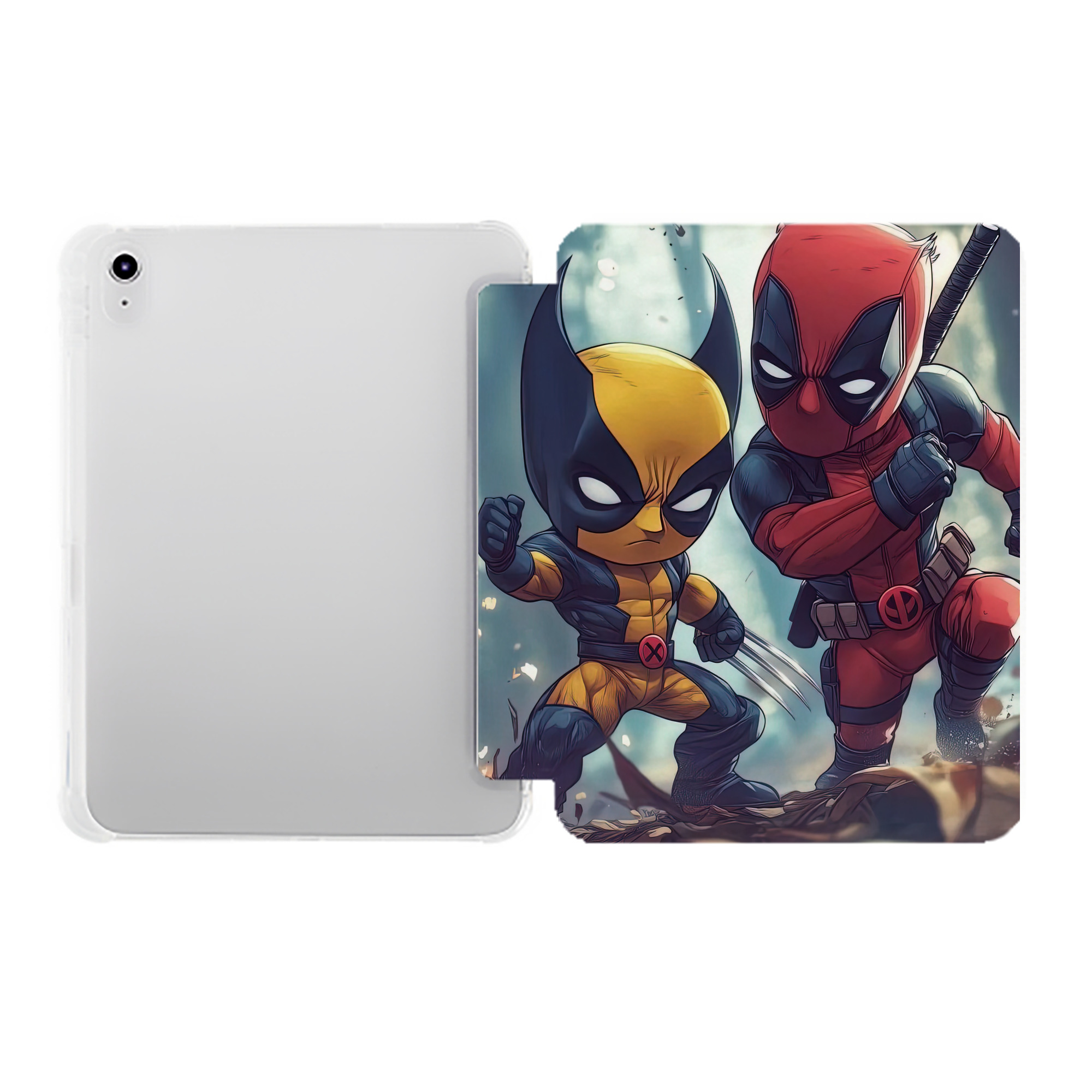 （画像用） Deadpool デッドプール IPad ケース ペン収納付き 三つ折りスタンド PUレザー×シリコン 対応機種9.5/10.5/10.9インチ